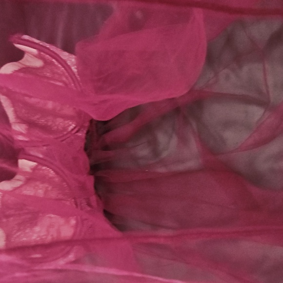 Victoria's Secret Babydoll Tulle Chemise Lingerie Push Up Sheer Purple 36D - Picture 9 of 11